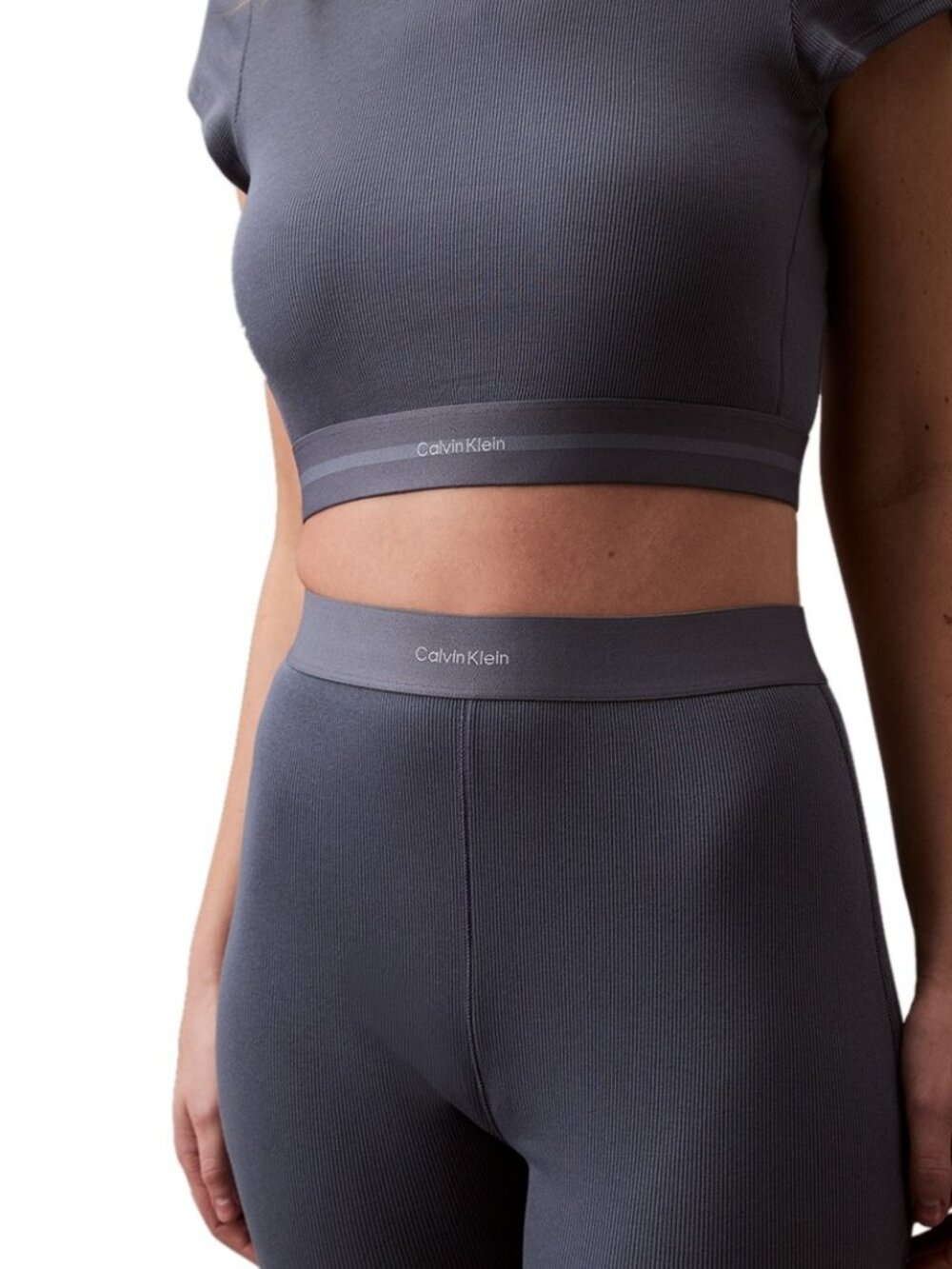 #1890 Calvin Klein Women's Cotton Stretch Rib Bike Shorts - Blue - Picture 4 of 7